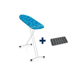 Masa de calcat L Solid Shoulder 72698, 130 x 38 cm, Albastru/Gri