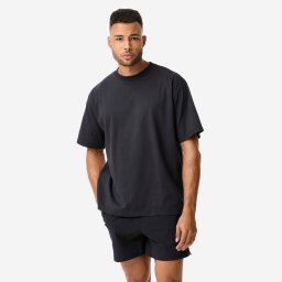 Tricou larg pentru bodybuilding Negru Bărbați