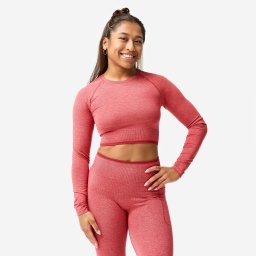Bluză crop top Bodybuilding Roșu-Roz Damă