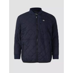 s.Oliver Big Size Jacheta bomber, barbati big sizes, cu guler tricotat si model in valuri, Bleumarin inchis (SELECTATI MARIMEA: 3XL)