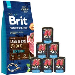 BRIT Premium By Nature Sensitive Lamb 15 kg + 6 conserve x 400 g cu miel