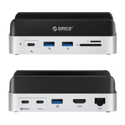 Stație de andocare Orico MiniDock 10-în-1 cu compartiment pentru hard disk SSD - Argintiu