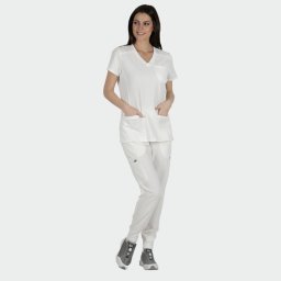 Costum medical Justina dama - alb