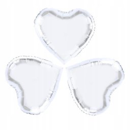 Set 3 baloane folie inima argintie 25 cm
