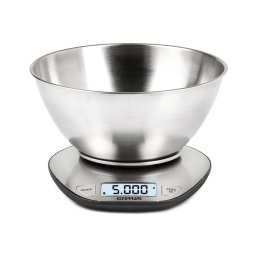 G3Ferrari G2006200 - Cântar de bucătărie digital cu bol, alimentare 2xAAA, inox