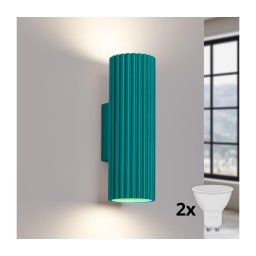 Brilagi - Aplica LED de perete CRESTO, 2 x GU10/10W/230V, 20 cm, turcoaz