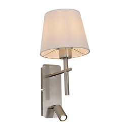 Zuma Line W4106-2SN+WH-LED Aplica de perete LUNA 1xE27/40W/230V + LED/2,5W crom/alb