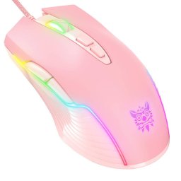 Mouse CW905 6400 DPI Wired Gaming Mouse 7 Buttons Design RGB Pink