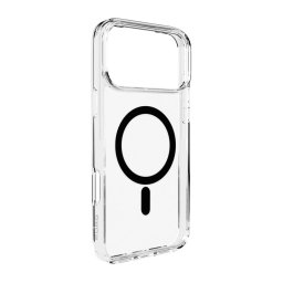 Husa Puro Lite Mag TPU+PC Case Compatible with MagSafe for iPhone 17 Pro Max - Transparent with Black Ring