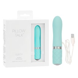 Pillow Talk Flirty - vibrator tip baton, reîncărcabil - turcoaz