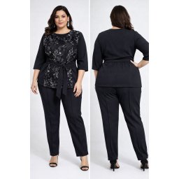 Compleu Elegant Bluza si Pantalon Glami Negru