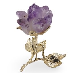 Decoratiune floare aurie cu petale Ametist - 8cm