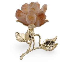 Decoratiune floare aurie cu petale Citrin - 8cm