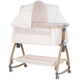 Patut co-sleeper Chipolino Charisma cu laterala culisanta cashmere wood