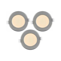 Set 3x spoturi LED încastrate pentru baie, LED/6W/230V, IP44, argintiu