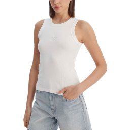 CALVIN KLEIN Top Sl Monogram Rib Tank LV047E200G YAF white