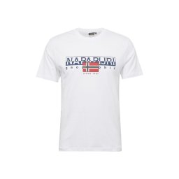 NAPAPIJRI Tricou 'S-Aylmer' crem / albastru marin / roșu cranberry / alb