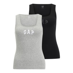 Gap Petite Top gri / gri deschis / negru