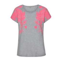 BENCH Tricou gri amestecat / roz