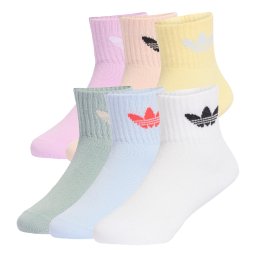 ADIDAS ORIGINALS Șosete 'Ankle 6 Pairs Kids' albastru deschis / galben / verde mentă / mov orhidee / roz / alb