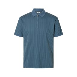 SELECTED Tricou 'SLHFave' albastru porumbel