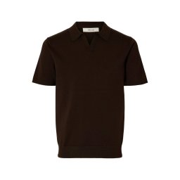 SELECTED Tricou 'SLHTeller' maro închis