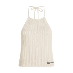 KARL LAGERFELD JEANS Top brodat bej / negru