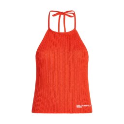 KARL LAGERFELD JEANS Top brodat roșu orange