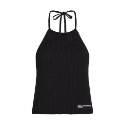 KARL LAGERFELD JEANS Top brodat negru / alb