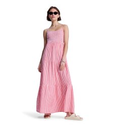 ROXY Rochie 'Tropical Glow' roz zmeură / alb