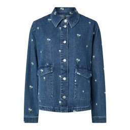 PIECES Bluză 'PCFlora' albastru denim / galben / oliv / alb