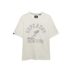 Superdry & Co Tricou 'Ath Ess' gri / negru / alb murdar