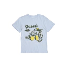 GUESS Tricou albastru deschis / galben / negru / alb