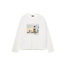Pull&Bear Tricou albastru deschis / gri deschis / portocaliu / alb