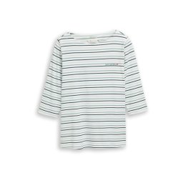 Tom Tailor Women + Tricou verde mentă / verde pin / alb
