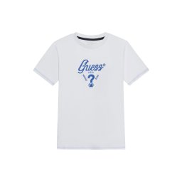GUESS Tricou albastru / alb