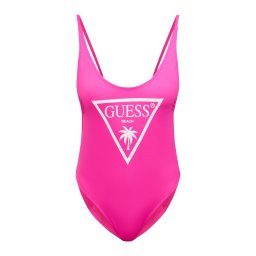 GUESS Costum de baie întreg 'VIOLET' roz neon / alb