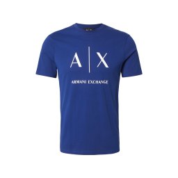 ARMANI EXCHANGE Tricou albastru cobalt / alb
