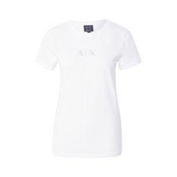 ARMANI EXCHANGE Tricou argintiu / alb