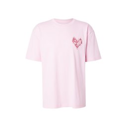 HOLLISTER Tricou 'LOVE' roz pastel / roşu închis