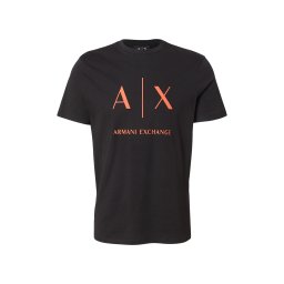ARMANI EXCHANGE Tricou portocaliu / negru