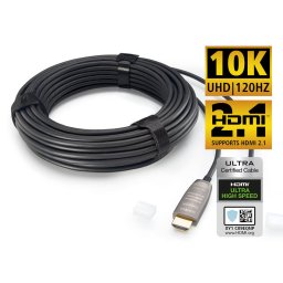 Cablu Inakustik HDMI 2.1 Fibra Optica 8K/10K 30m Negru