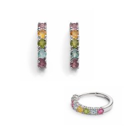 Cercei Turmalina Mixt rotunda fatetata 13x3x14 mm argint 925 expresivitate naturala accesoriu premium 1 pereche