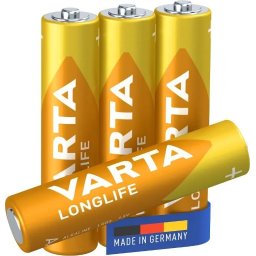 Set baterii alcaline R3 AAA 4buc LonglifeVarta 42330