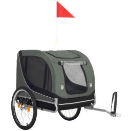 Remorca bicicleta pentru transport animale, cu acoperis impermeabil, maxim 40 kg, verde si negru