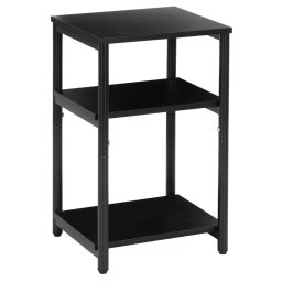 Noptiera cu 3 rafturi din PAL si cadru metalic, 35x31x59 cm, negru