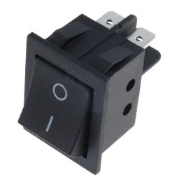 Intrerupator ROCKER DPST 4 pini 2 pozitii OFF-ON 15A 250VAC cu retinere negru Ninigi RS2013C3BK