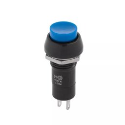 Intrerupator OFF-ON albastru prin apasare cu retinere rotund 1A 230VAC PBS 11C