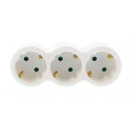 Triplu Stecher cu contact protectie 3x SCHUKO Well 16A 3500W