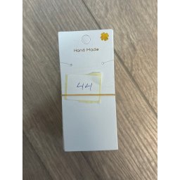 Ambalaje de Carton pentru Martisoare, Flippy, Set 100 Bucati, Suport pentru Lant si Bratara, Model Hand Made, 12 x 5 cm, Alb